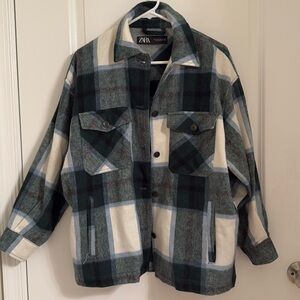 Zara Plaid Shirt Jacket